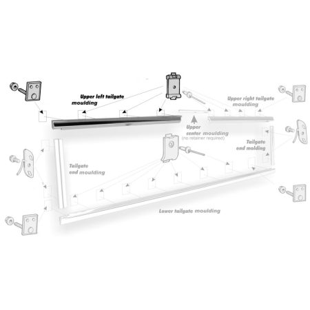 1967-69 Upper Tailgate Moulding LH